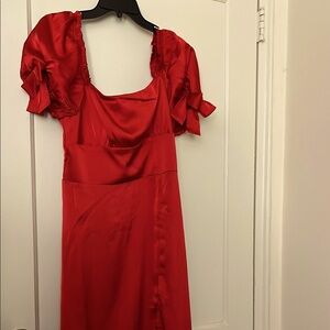 NWT Francesca's Elegant Red Satin Dress size: L